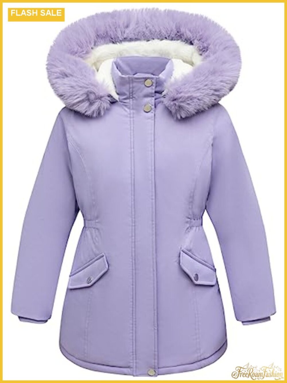 Girls Long Waterproof Winter Coat Warm Hooded Parka